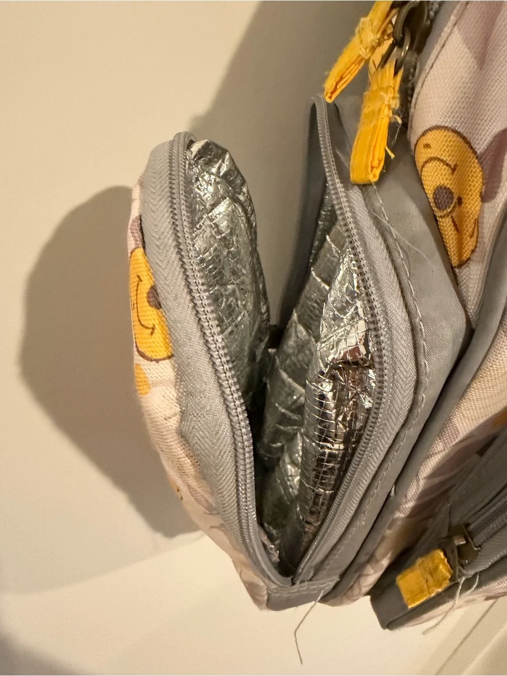 Disney Pooh Baby Backpack in Yellow and Gray